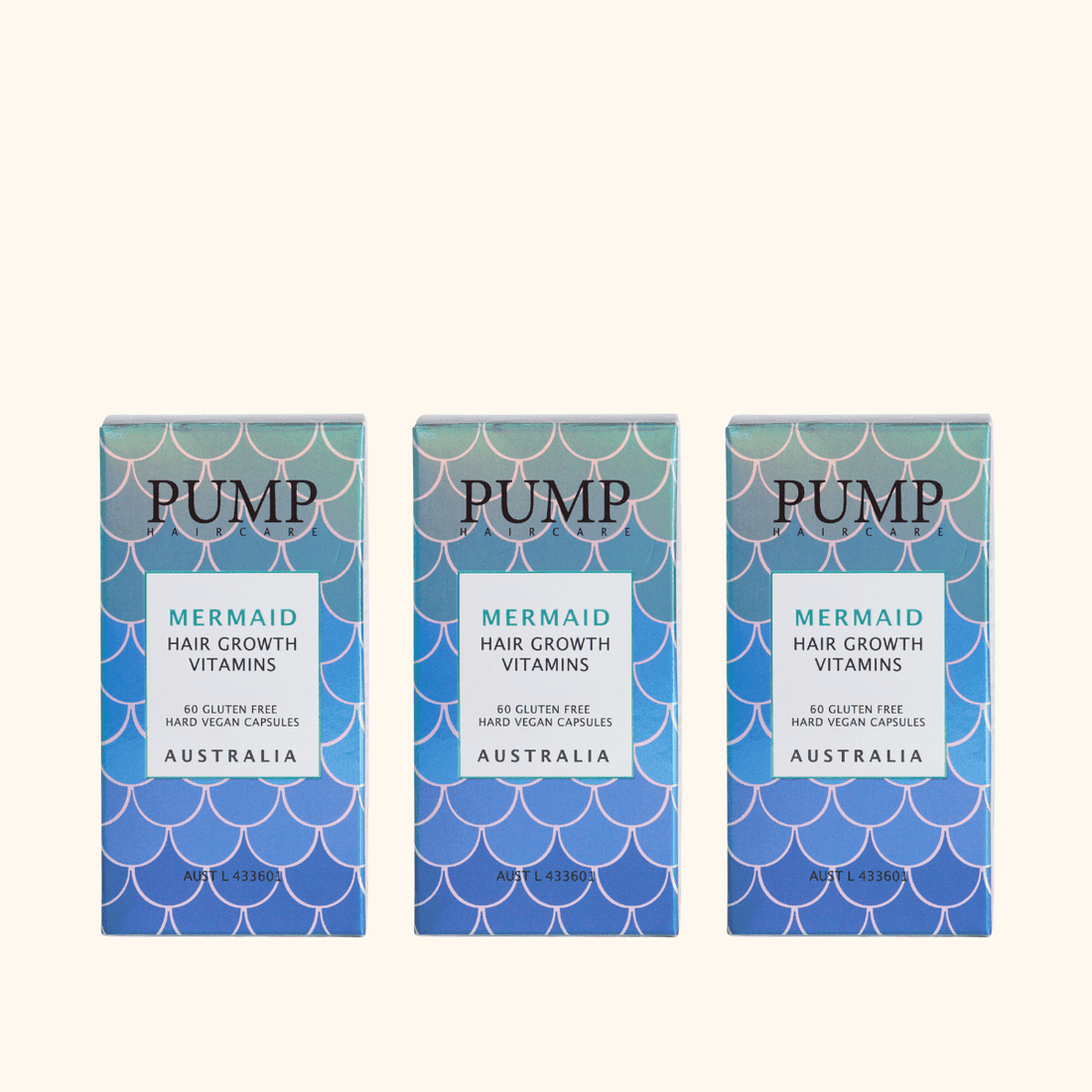 Pump Mermaid Hair Growth Vitamins Trio