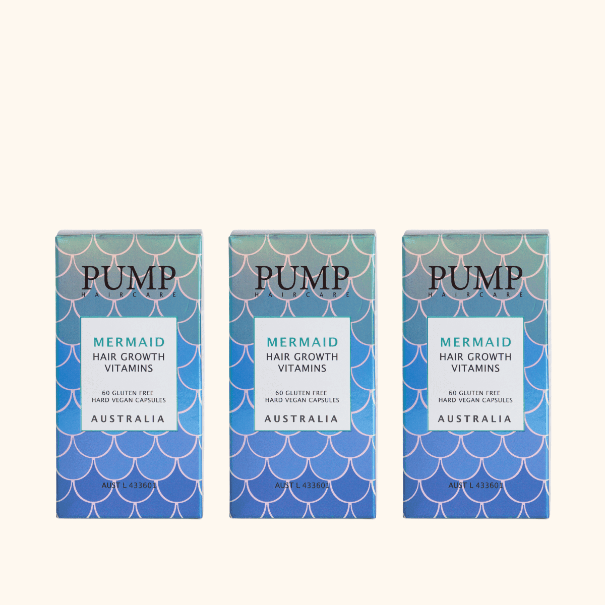 Pump Mermaid Hair Growth Vitamins Trio