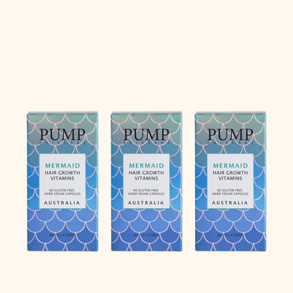 Pump Mermaid Hair Growth Vitamins Trio