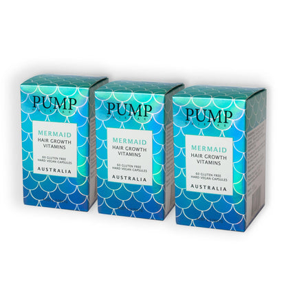 Pump Mermaid Hair Growth Vitamins Trio